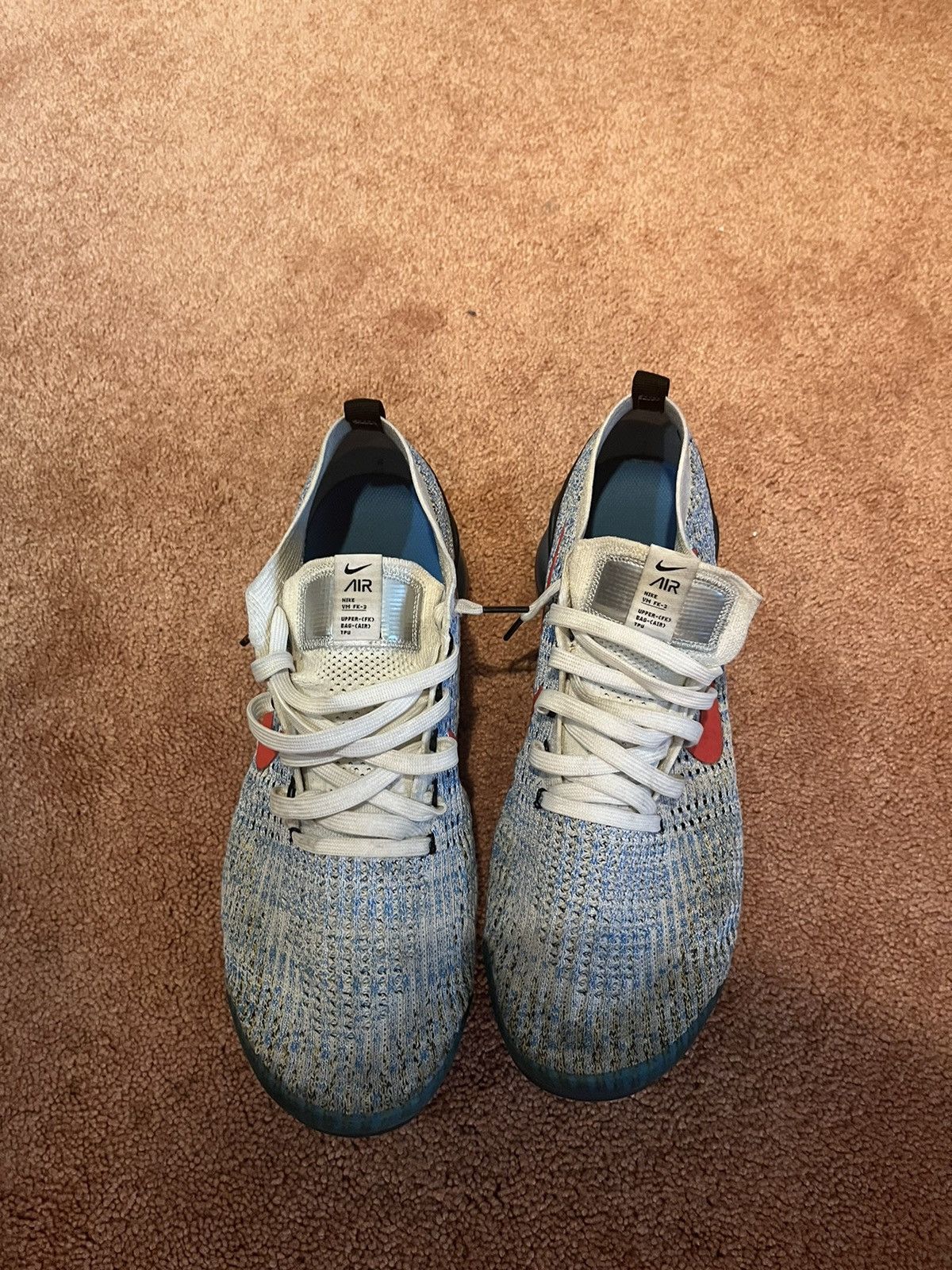 Nike White/blue Nike Air VaporMax Flyknit 3 Size US 13 / EU 46 - 3 Thumbnail