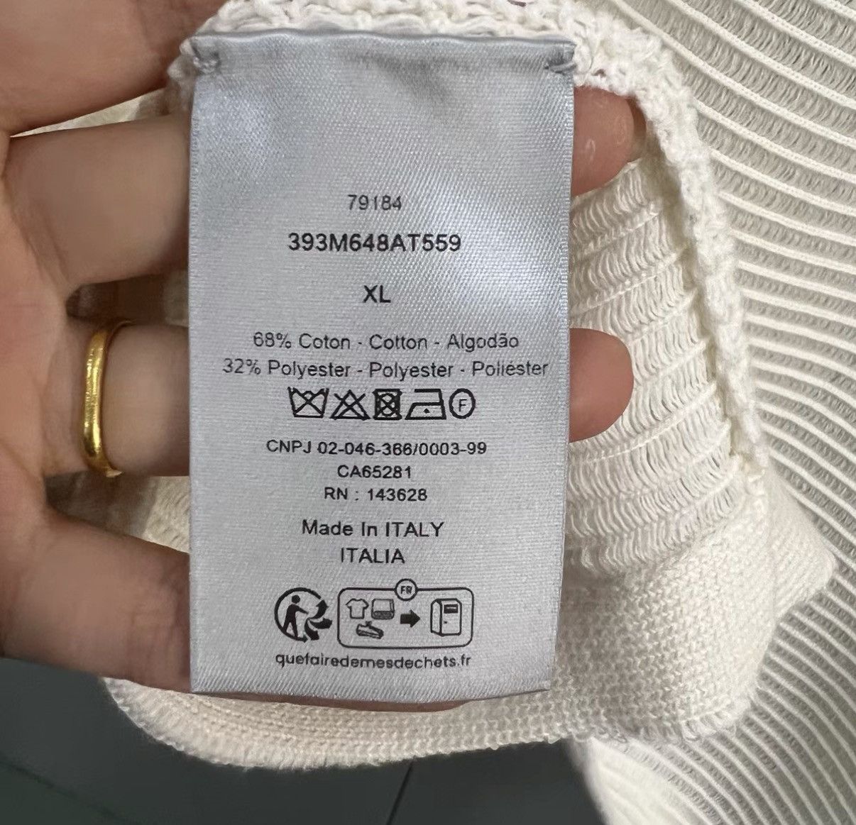 Dior Dior Off-white Striped Crew Neck Short Sleeve T-shirt J41 Size XL / US 12-14 / IT 48-50 - 3 Thumbnail