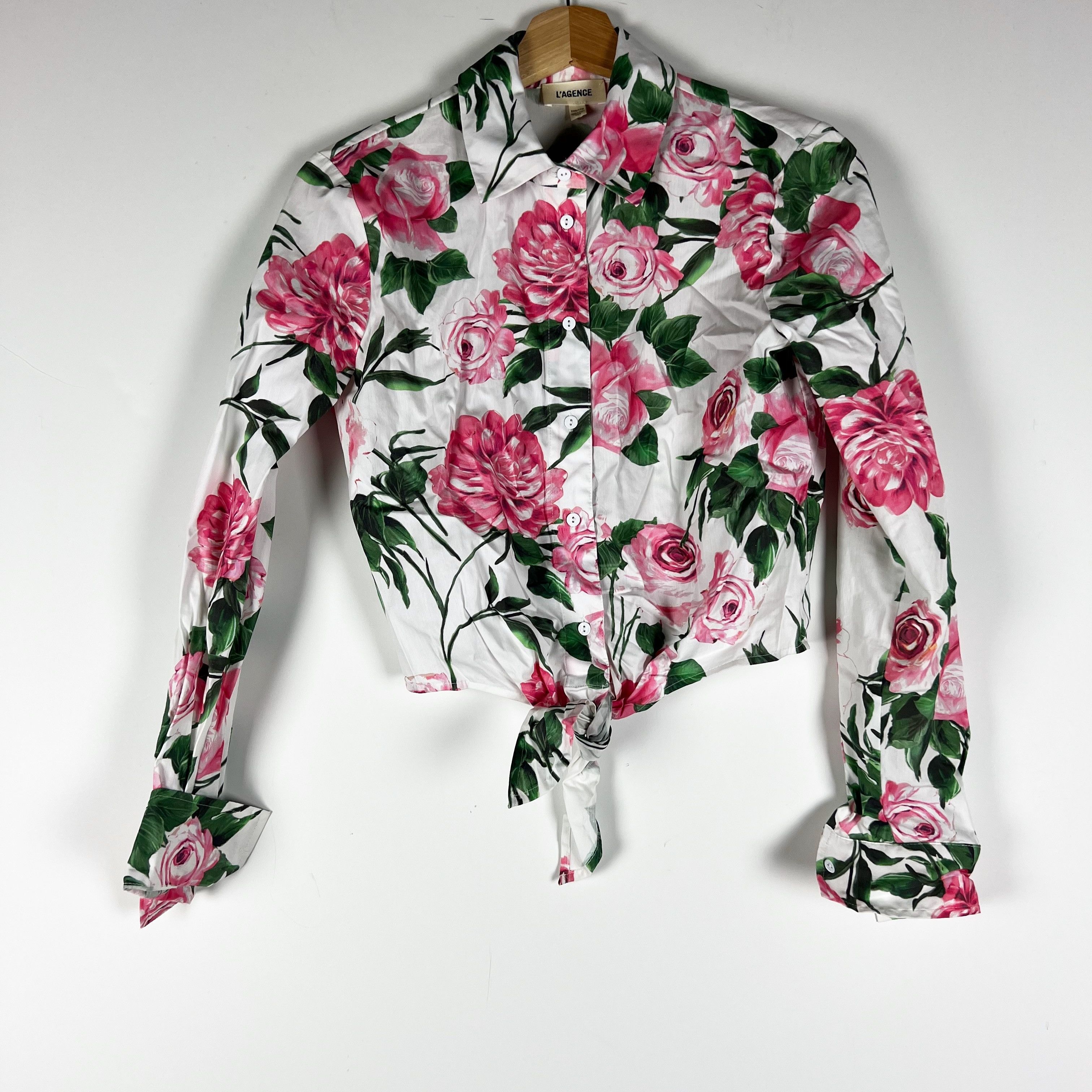 L'AGENCE L'Agence Gaia Cotton Stretch Tie Front Size XXS / US 00 / IT 34 - 1 Thumbnail