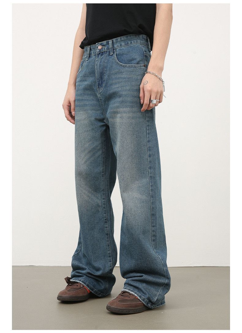 Japanese Brand × Jean Men's retro washed all-match loose straight jeans Size US 32 / EU 48 - 3 Thumbnail