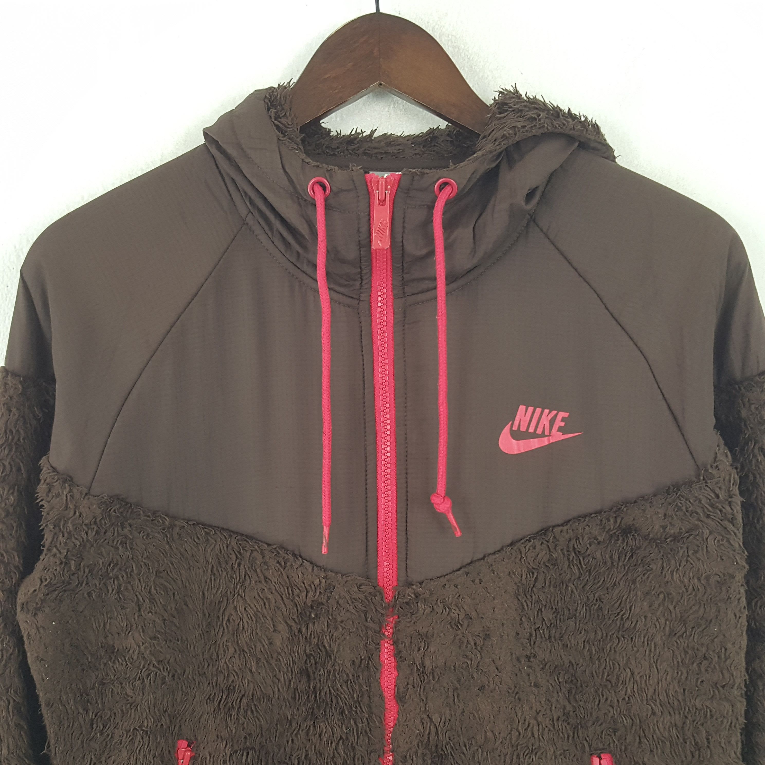 Nike × Vintage Vintage Nike Fur Zipper Hoodies Jacket Size US M / EU 48-50 / 2 - 2 Thumbnail