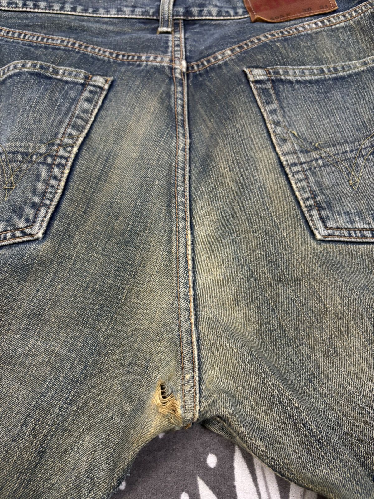 Edwin Vintage Edwin 505X Selvedge Mud Wash Baggy Frayed Leg Jeans Size US 30 / EU 46 - 14 Thumbnail