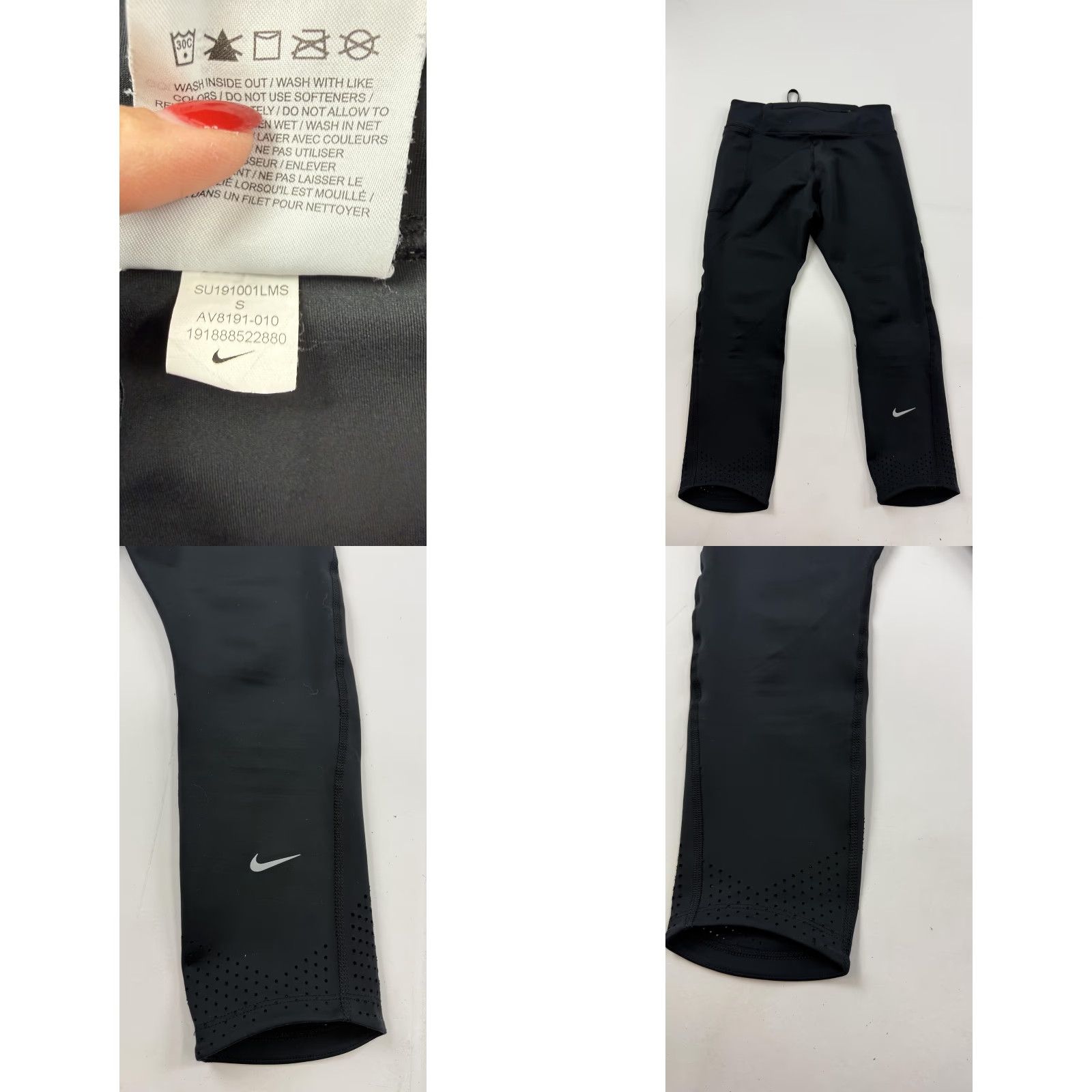 Nike Nike Dri-FIT Running Leggings Women S Black Cropped Leggings Zip AV8191-010 Size 28" / US 6 / IT 42 - 8 Thumbnail