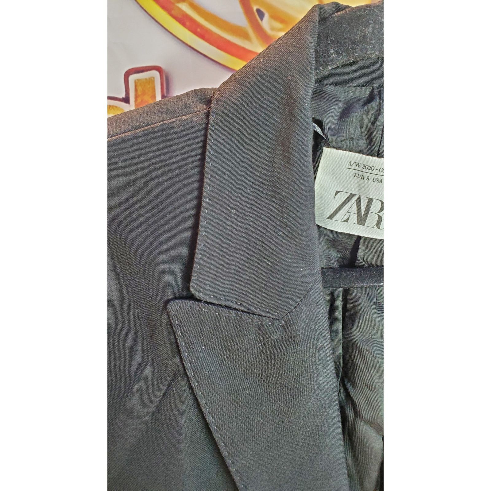 Zara Zara Black One Button Blazer Notched Lapel Viscose S Size S / US 4 / IT 40 - 6 Thumbnail