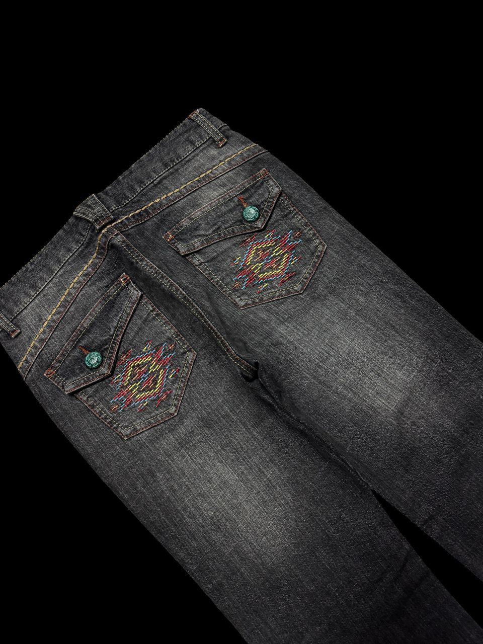 Vintage FLARED Vintage Japanese Mudwash Dark Denim Jeans Size US 28 / EU 44 - 15 Thumbnail