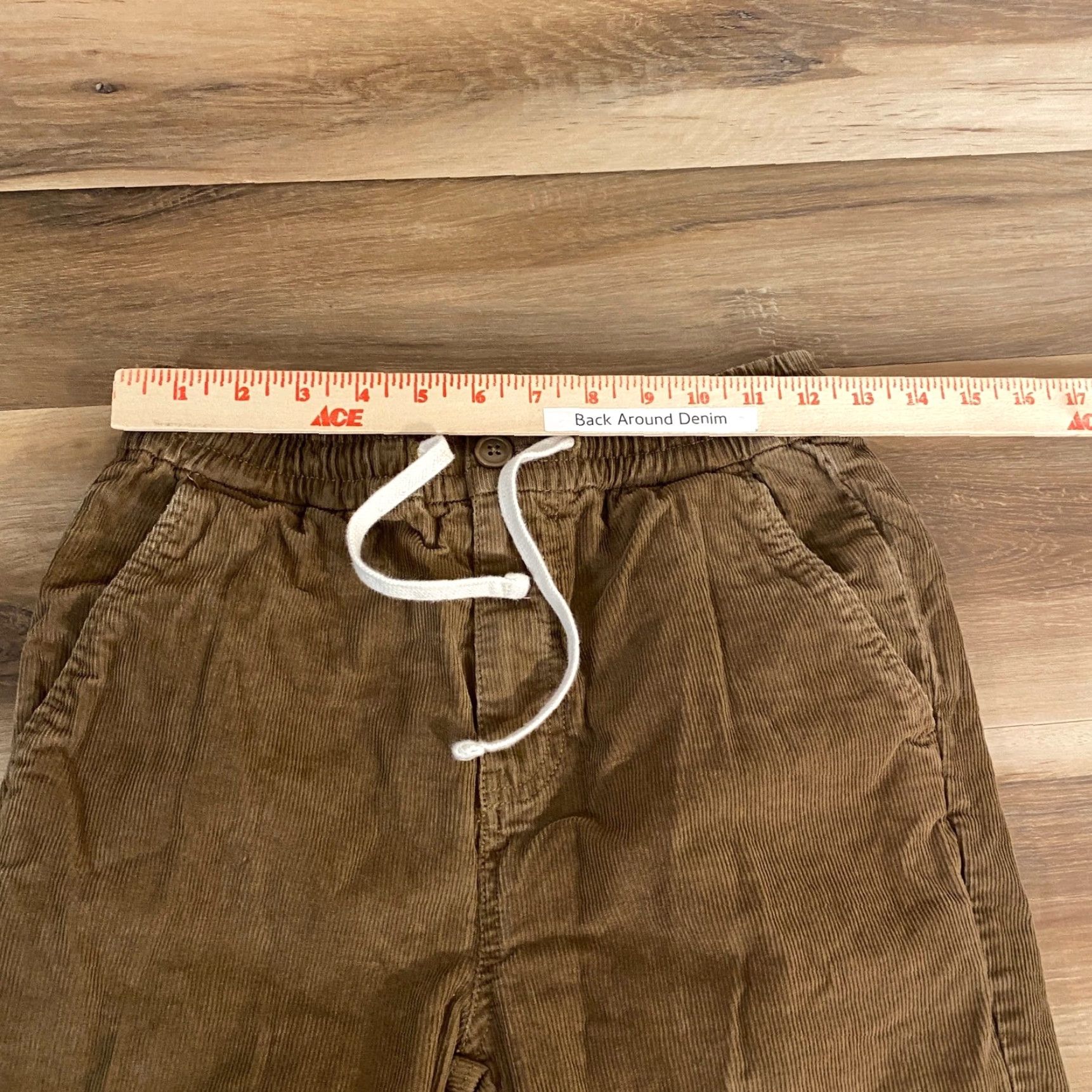J.Crew J. Crew Corduroy Pants Mens XS Brown Elastic Waist Drawstring Jogger Casual Straight Front Button Pockets Size US 27 - 5 Thumbnail