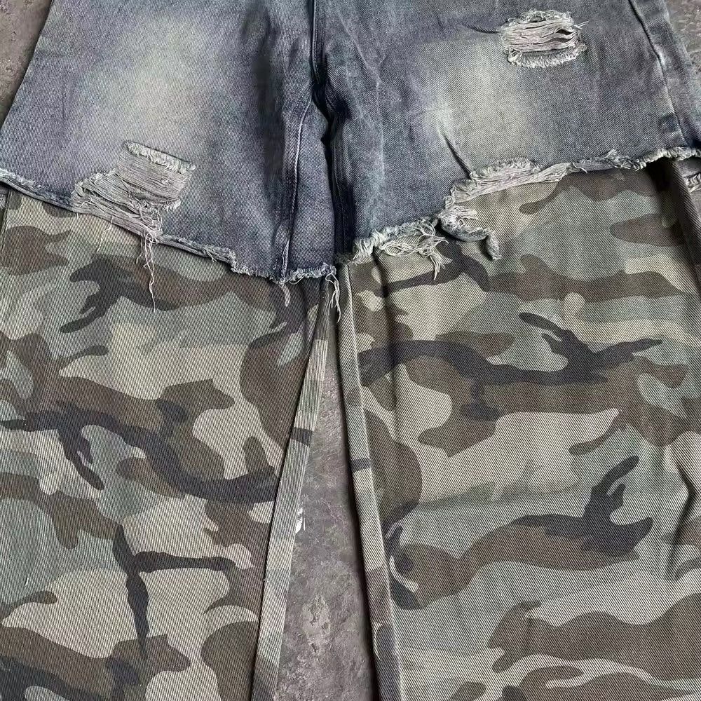 Japanese Brand × Jean Streetwear Fake Two Pieces Camouflage Jeans Size US 26 / EU 42 - 8 Thumbnail