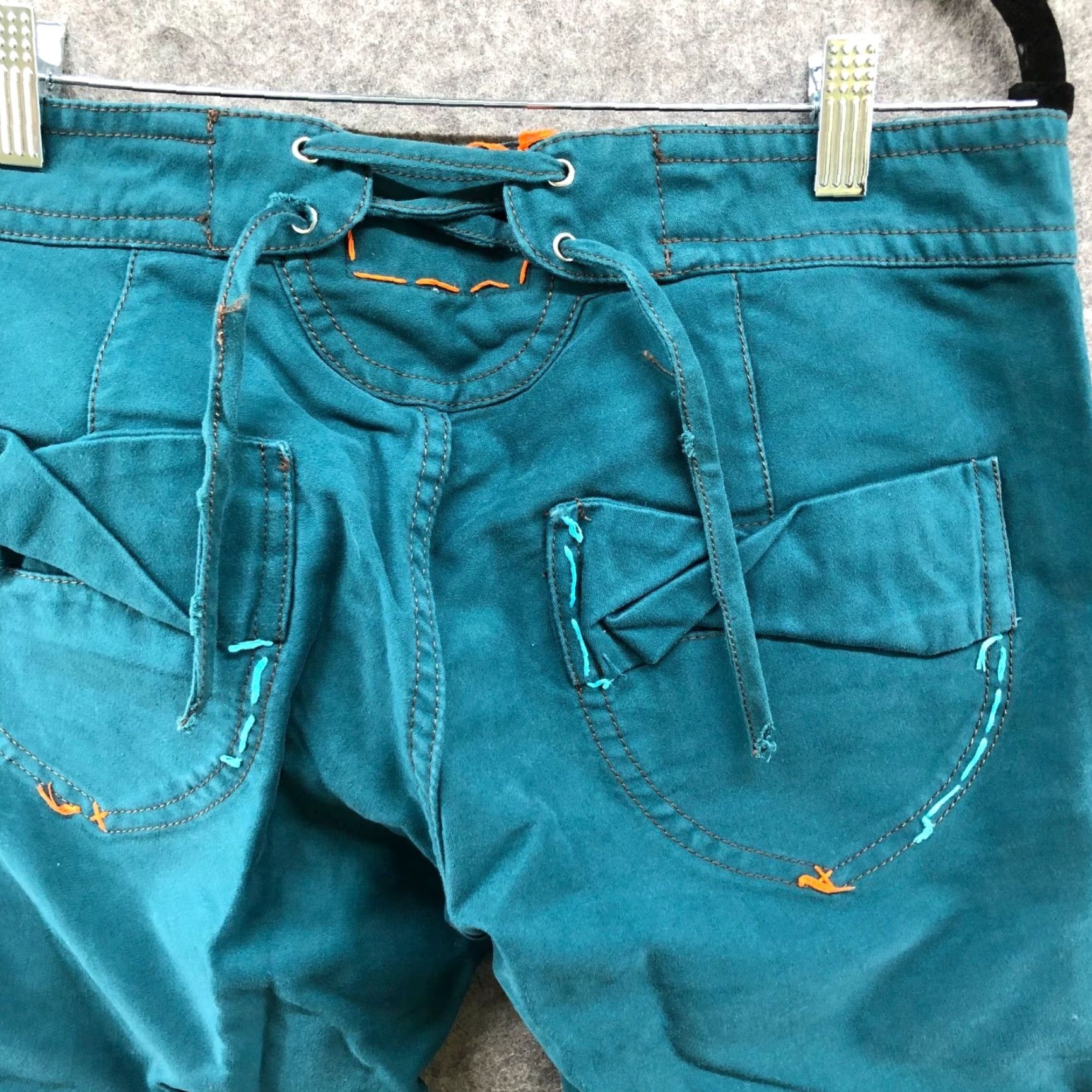 Vintage VINTAGE Tim Camino Slim Chino Pants Womens 28 Teal Cotton Mid Rise Retro Size 28" / US 6 / IT 42 - 5 Thumbnail
