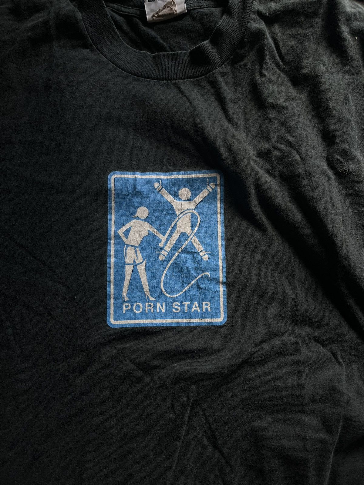 image of 90's Vintage Pornstar Tee in Black, Men's (Size Large)