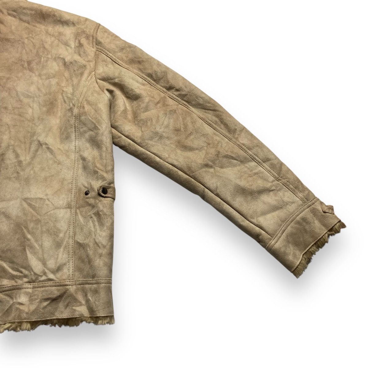 Le Grande Bleu (L.G.B.) 🇯🇵 MALE & CO SUEDE LEATHER LINED FAUX FUR JACKET Size US XL / EU 56 / 4 - 11 Thumbnail