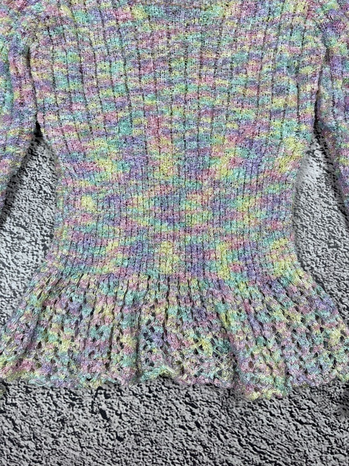 Japanese Brand Vintage Japanese Coloured Knit Peplum Top light sweater Y2K Size M / US 6-8 / IT 42-44 - 4 Thumbnail