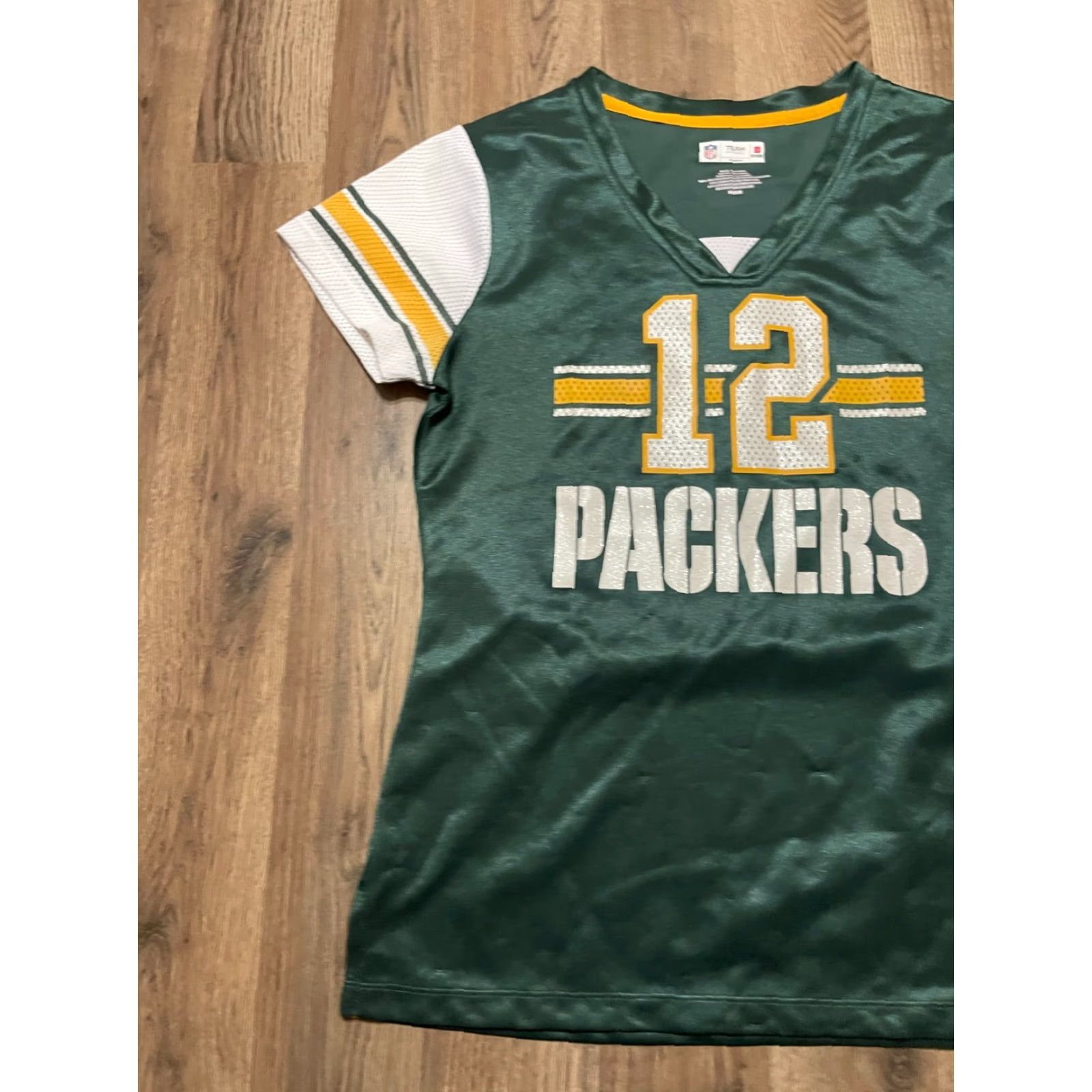 Vintage Team Apparel Shirt Women's Size Medium Green Bay Packers Rodgers #12 Size M / US 6-8 / IT 42-44 - 3 Thumbnail