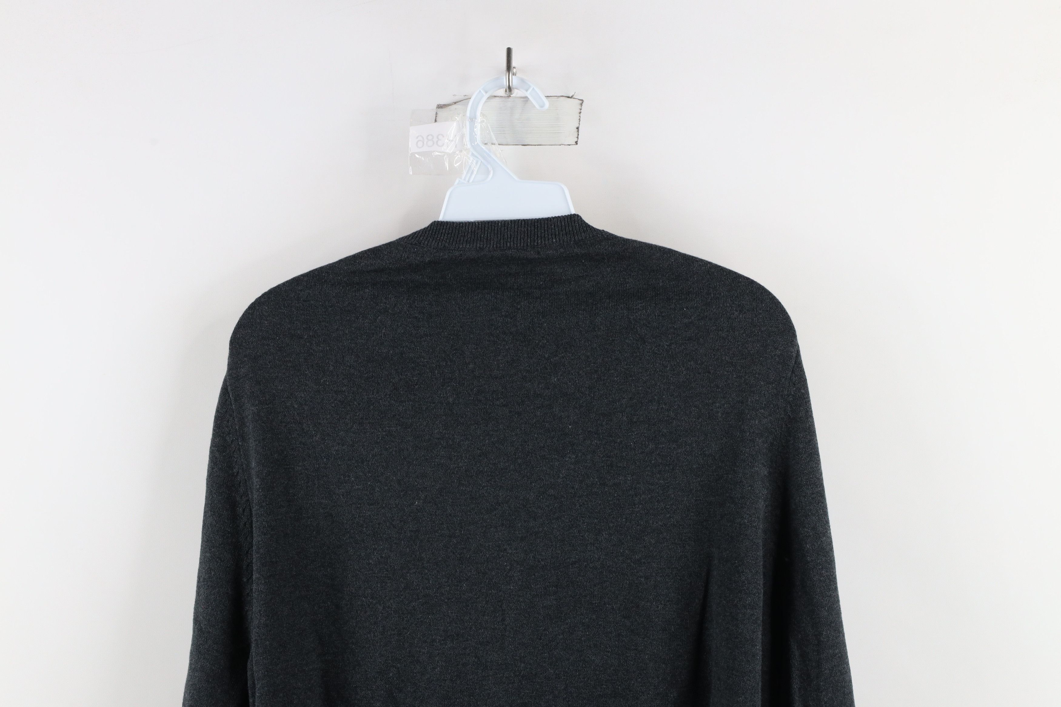 Vintage Vintage 90s Streetwear Cotton Knit Cardigan Sweater Gray Size US L / EU 52-54 / 3 - 8 Thumbnail
