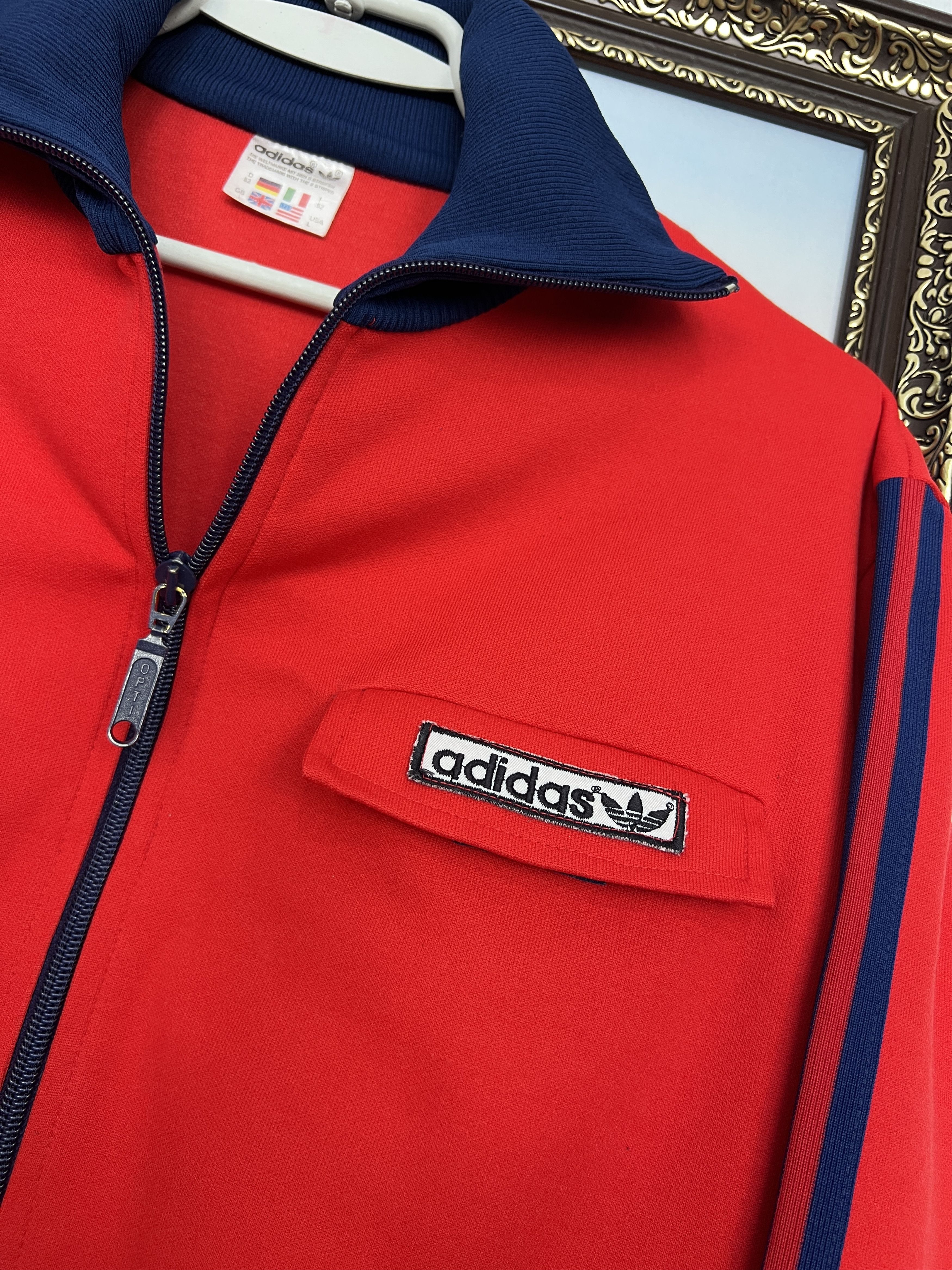 Adidas Vintage 80's Adidas Red Yugoslavia Jacket Mens Track Top Size US M / EU 48-50 / 2 - 3 Thumbnail
