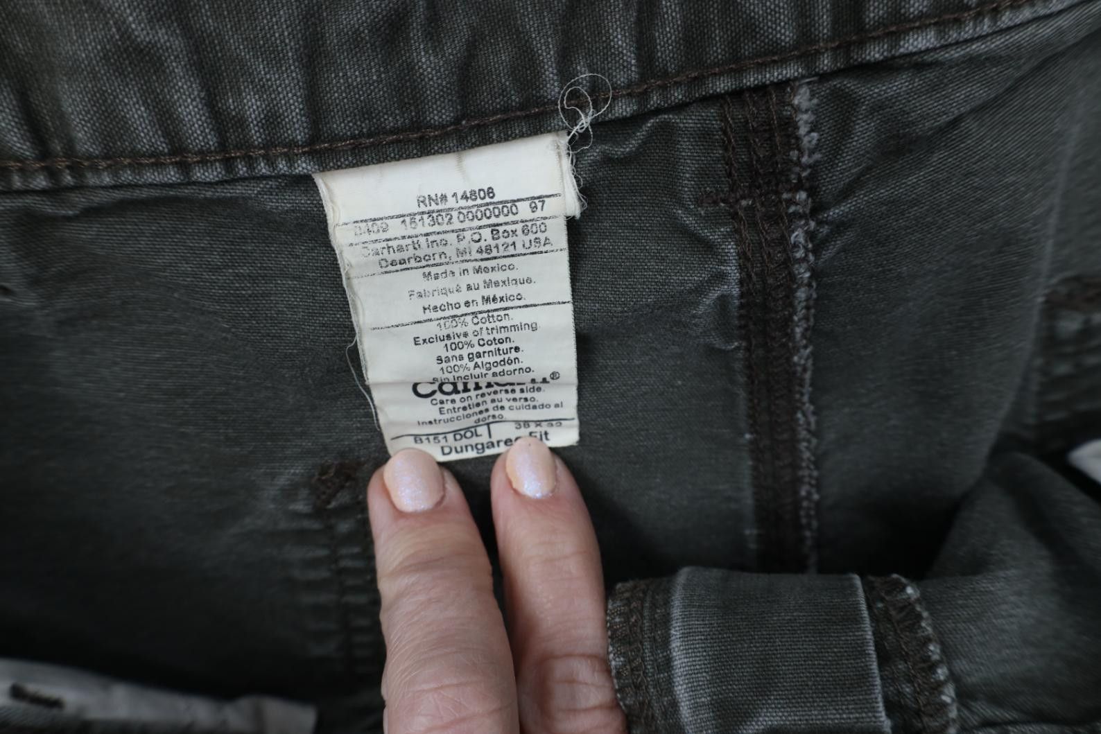 Carhartt Vintage Y2K Carhartt Wide Leg Dungaree Pants Olive Green Size US 38 / EU 54 - 8 Thumbnail