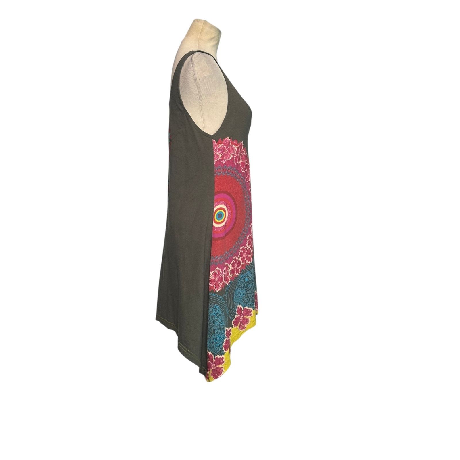 Desigual Desigual Green and Pink Asymmetrical Tunic Dress size Medium Size M / US 6-8 / IT 42-44 - 12 Thumbnail