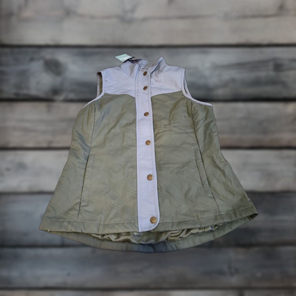 Vintage Magellan Outdoors Women’s XL Campfire Quilted Vest Olive Green Button Zip NWT Size XL / US 12-14 / IT 48-50 - 1 Thumbnail