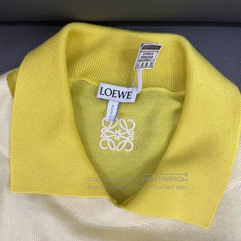 Loewe Loewe Yellow Logo Embroidered Patchwork Wool Shawl Collar Size L / US 10 / IT 46 - 3 Thumbnail