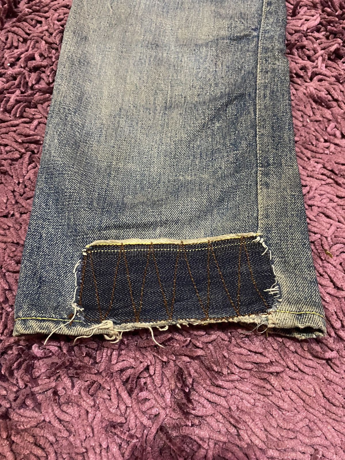 Vintage VTG Kapital Inspired Sashiko Boro Patchwork Jeans Selvedge Size US 33 - 16 Thumbnail