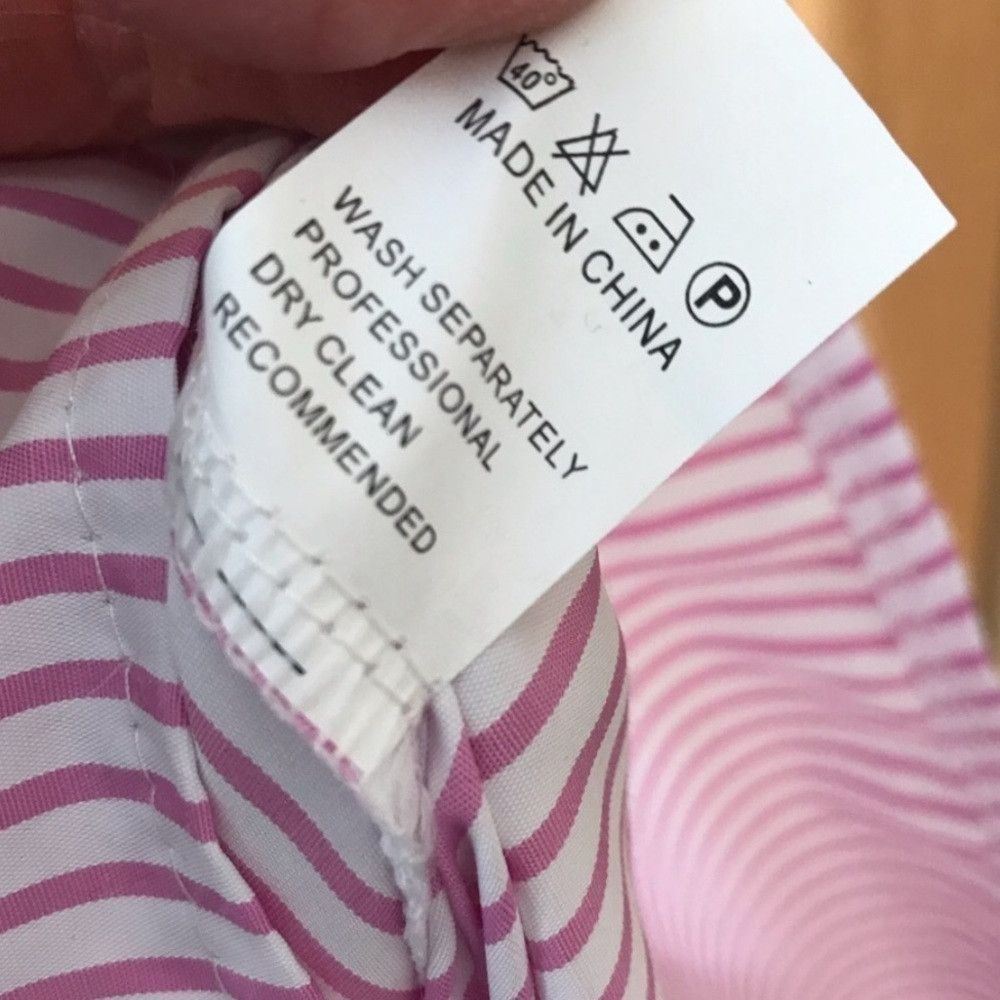 The Unbranded Brand Double Ruffle pink white Striped One Shoulder Blouse large Size L / US 10 / IT 46 - 8 Thumbnail