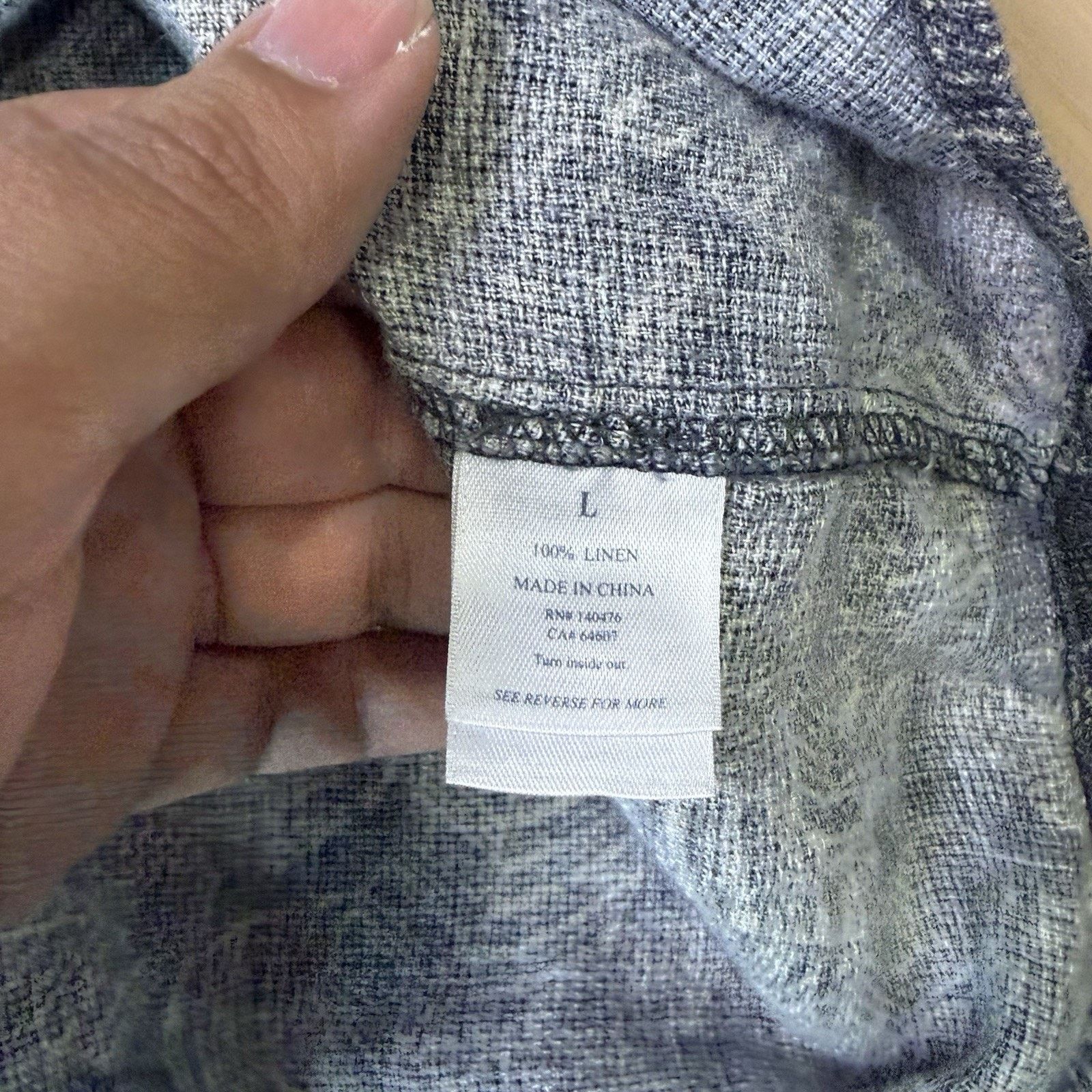 Faherty Faherty Breeze Linen Shirt Large Gray Minimalist Long Sleeve Size US L / EU 52-54 / 3 - 7 Thumbnail
