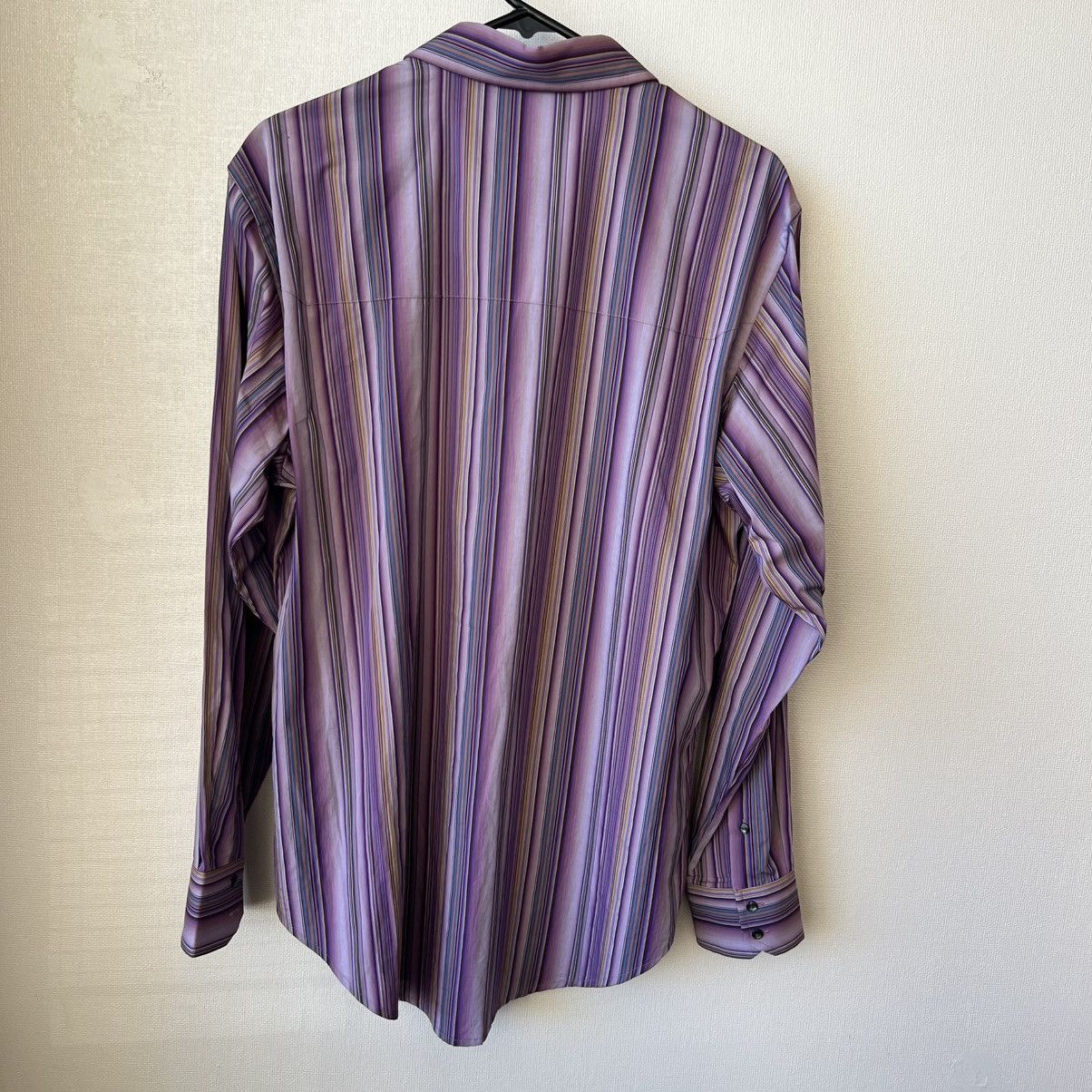 Robert Graham Robert Graham Bold Stripe Shirt M Purple Contrast Cuffs Size US M / EU 48-50 / 2 - 2 Thumbnail