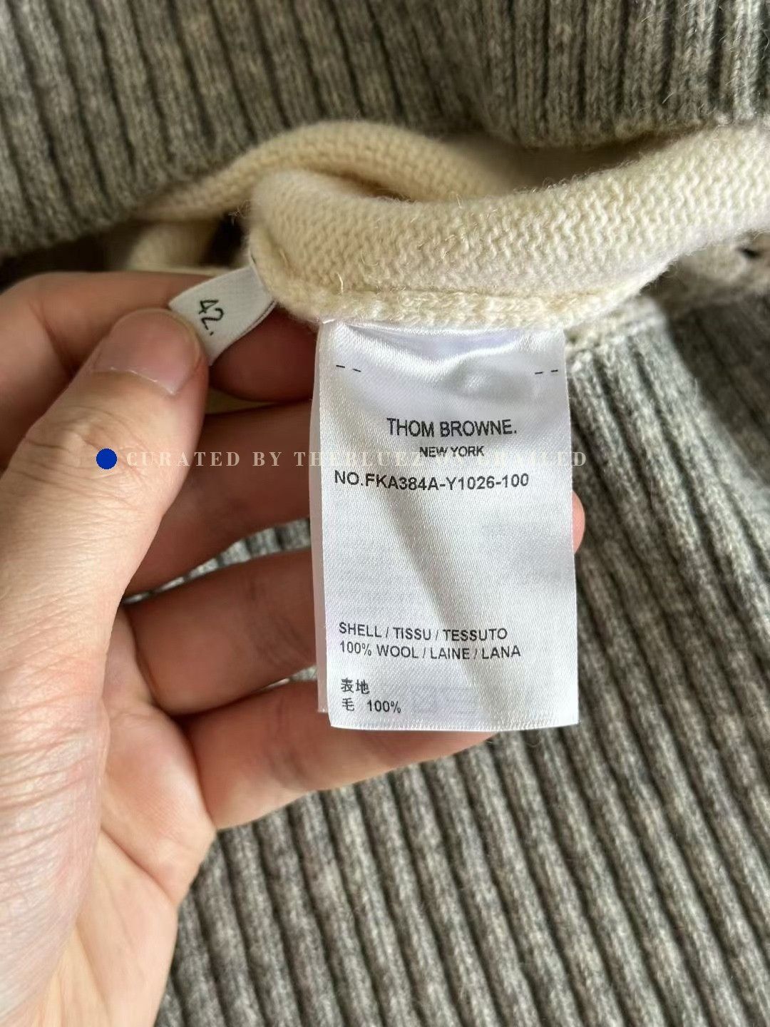 Thom Browne Thom Browne Gray White Wool Sweater Size US XS / EU 42 / 0 - 4 Thumbnail