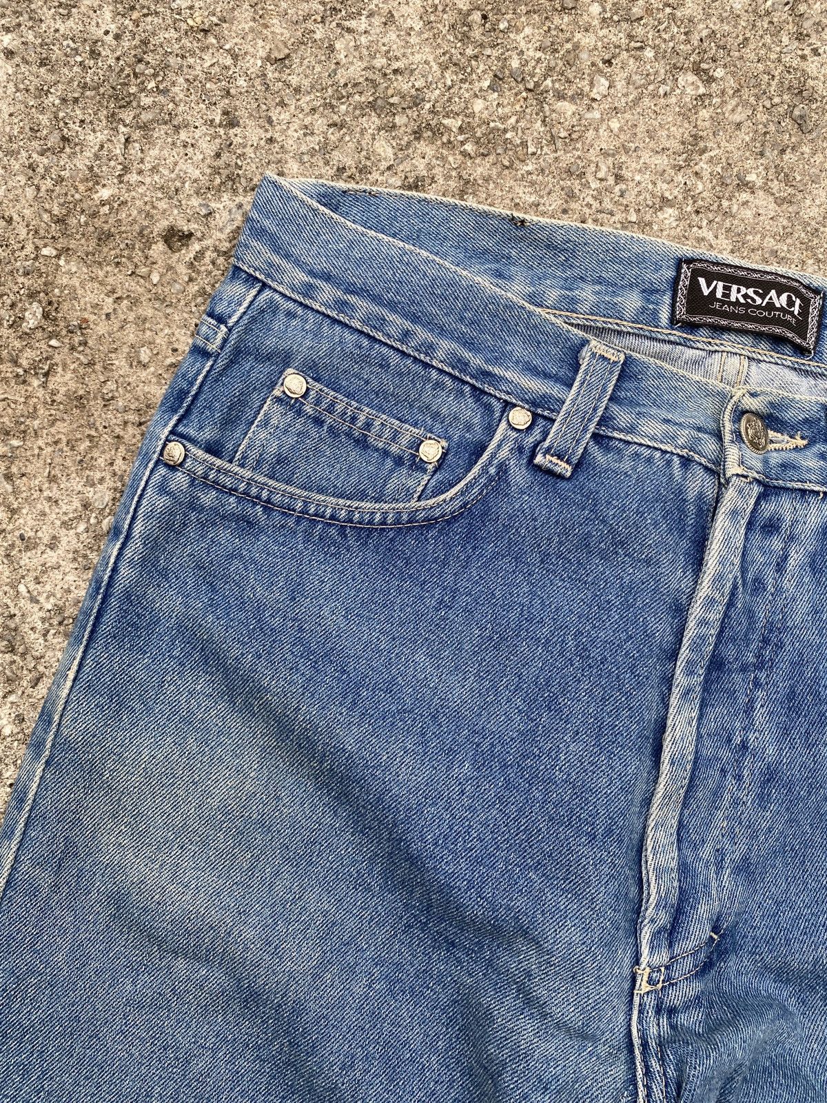 Versace × Versace Jeans Couture Vintage 90’s Versace Jeans Couture Faded Blue Denim Size US 30 / EU 46 - 6 Thumbnail
