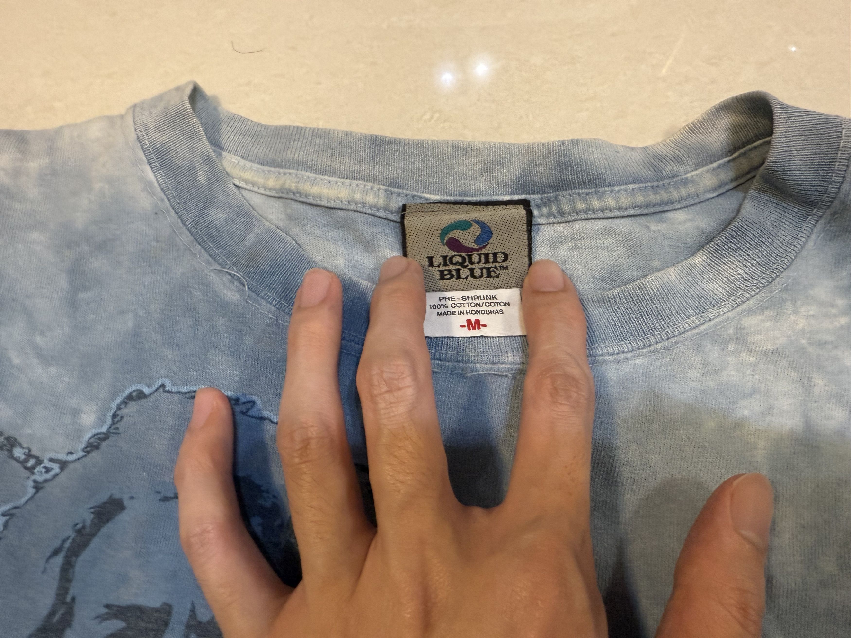 Band Tees × Vintage Vintage 2000s Grateful Dead Jerry Garcia Liquid Blue T Shirt Size US M / EU 48-50 / 2 - 3 Thumbnail