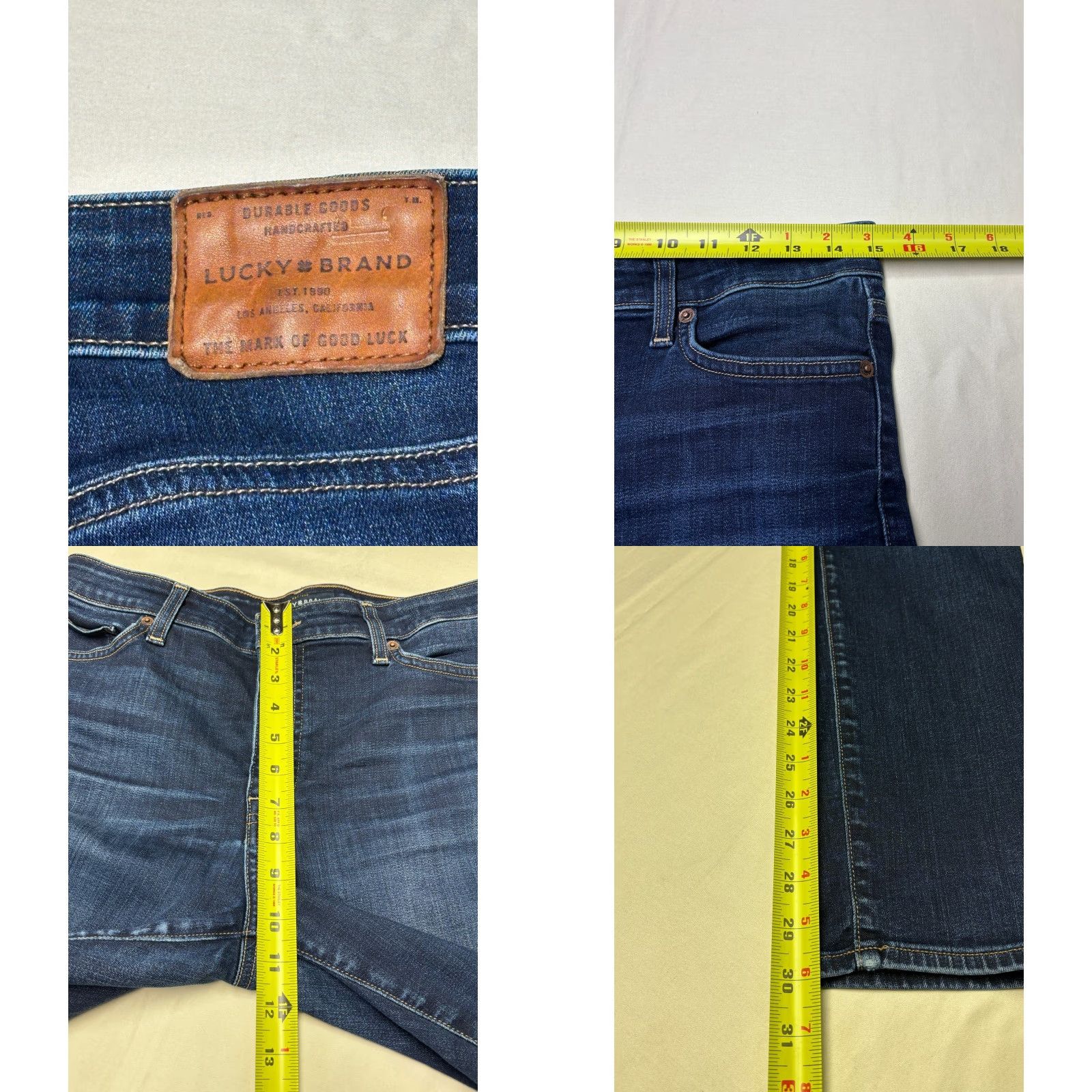 Lucky Brand Lucky Brand Jeans Women 31 30 Dark Wash Straight Leg Denim Premium Orta Stretch 5-Pocket Logo Patch Size 24" / US 00 / IT 34 - 9 Thumbnail