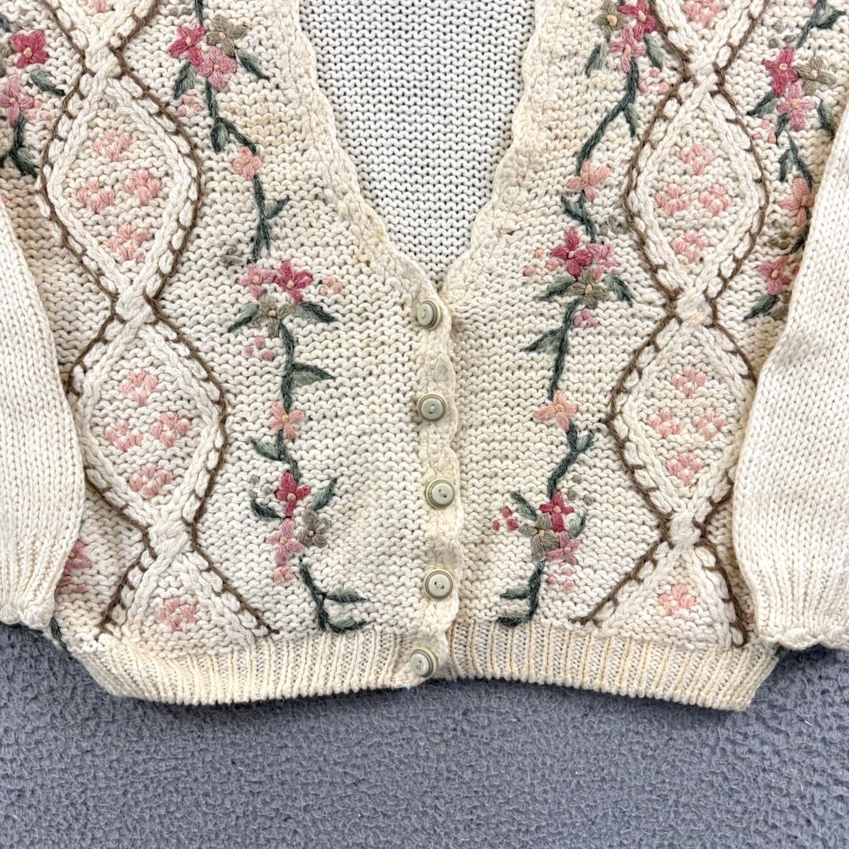 Vintage VINTAGE Maggie Lawrence Cardigan Womens Large Knit Sweater 90s Retro Preppy Size L / US 10 / IT 46 - 2 Thumbnail