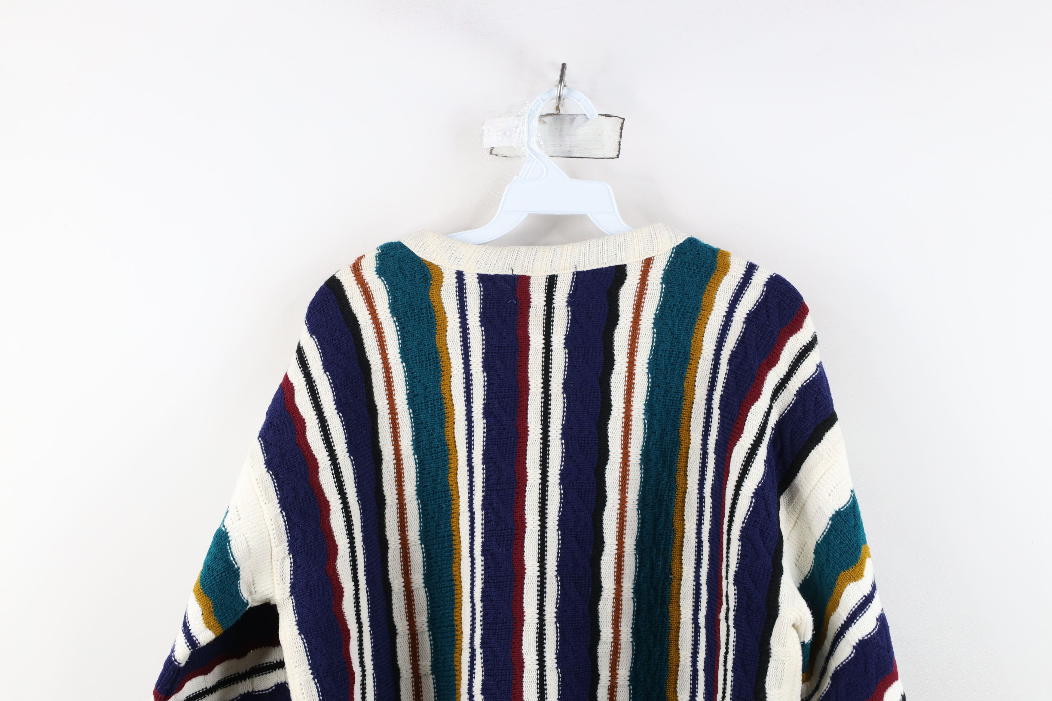 Vintage Vintage 90s Coogi Style Rainbow Cable Knit Sweater USA Size US L / EU 52-54 / 3 - 11 Thumbnail