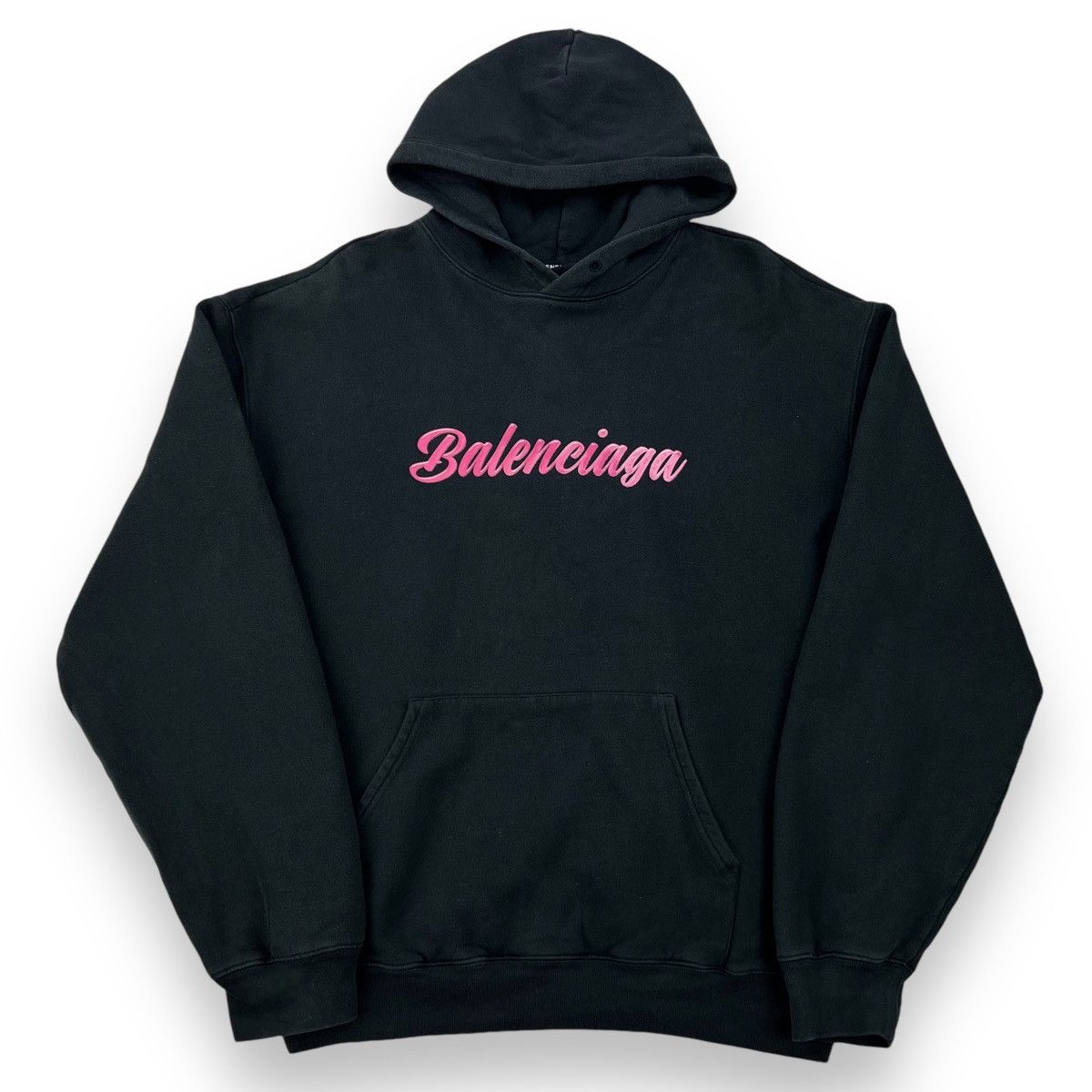Balenciaga black hoodie pink logo sale
