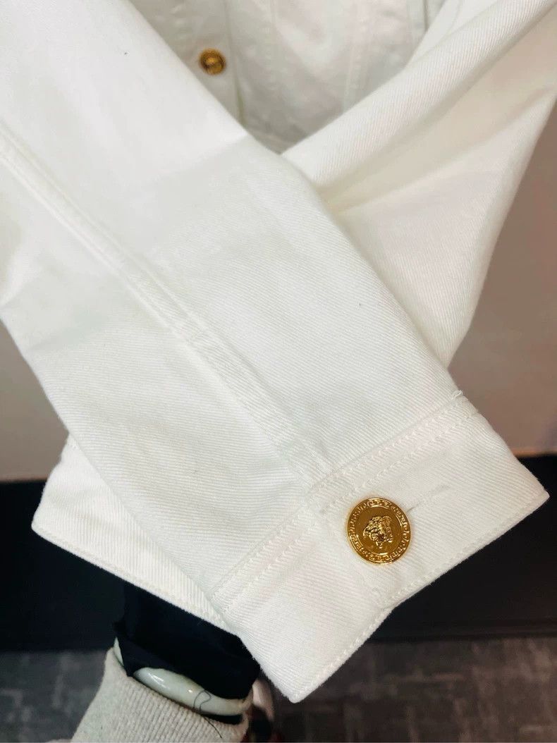 Versace Versace A cropped denim jacket with white gold buckles Size M / US 6-8 / IT 42-44 - 6 Thumbnail
