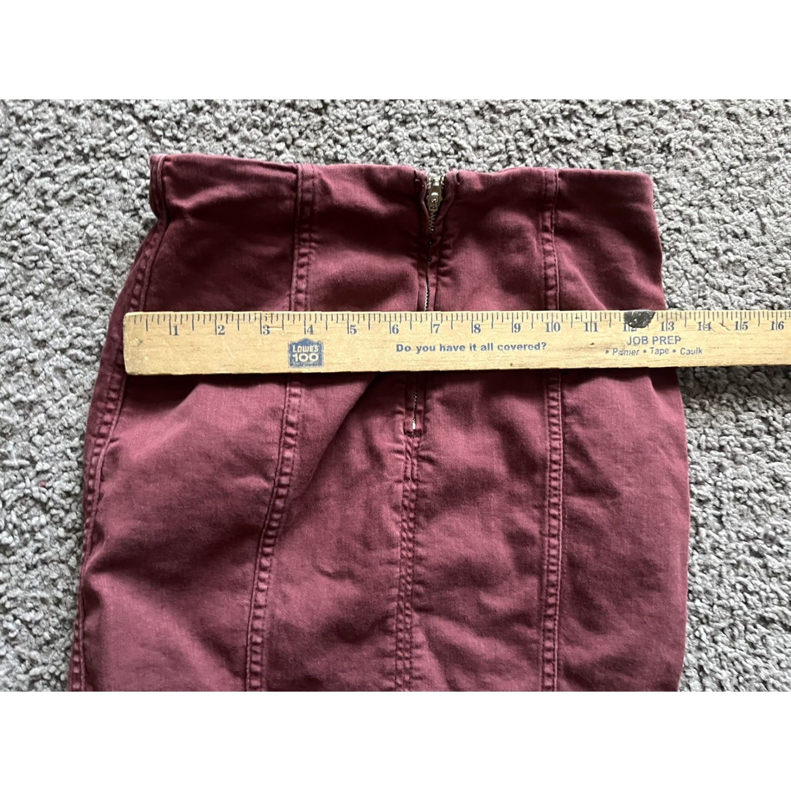 Free People VINTAGE Free People Red Corduroy Mini Skirt 2 Zip Womens Size 26" / US 2 / IT 38 - 4 Thumbnail