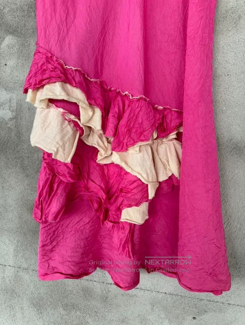 Comme des Garcons Comme Des Garcons size M Textured red patchwork long dress Size 23" - 3 Thumbnail
