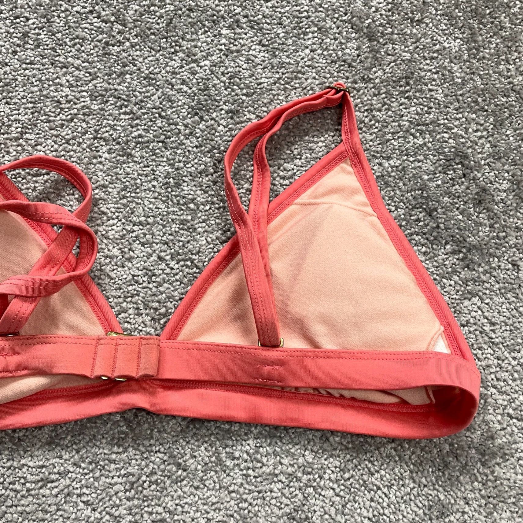 Vintage VINTAGE Kona Sol Women's Bikini Top M Peach Checkered Summer Beach Women Size M / US 6-8 / IT 42-44 - 4 Thumbnail