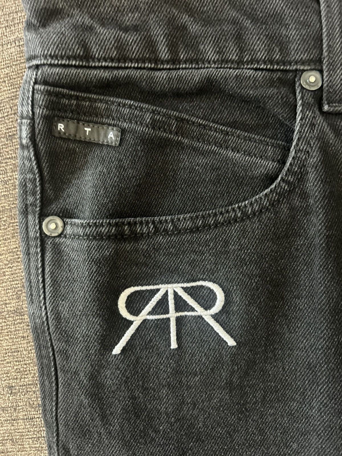Rta RTA Brand Black Logo Jean Size US 31 - 3 Thumbnail