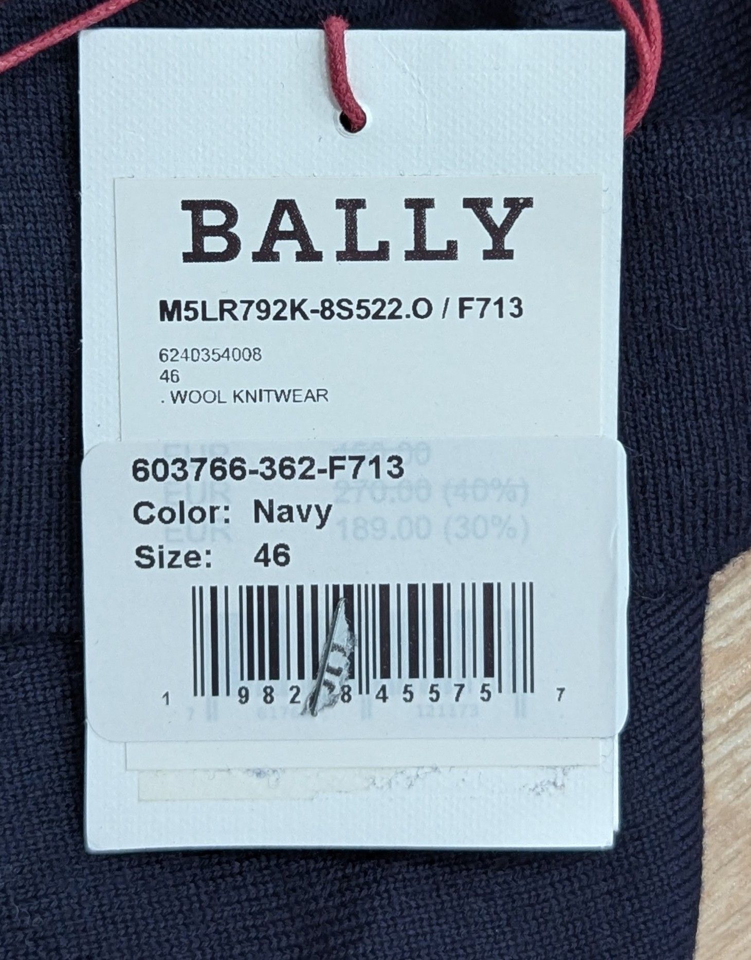 Bally Bally Logo Merino Wool Polo Sweater Navy 46 US 36 Size US S / EU 44-46 / 1 - 8 Thumbnail