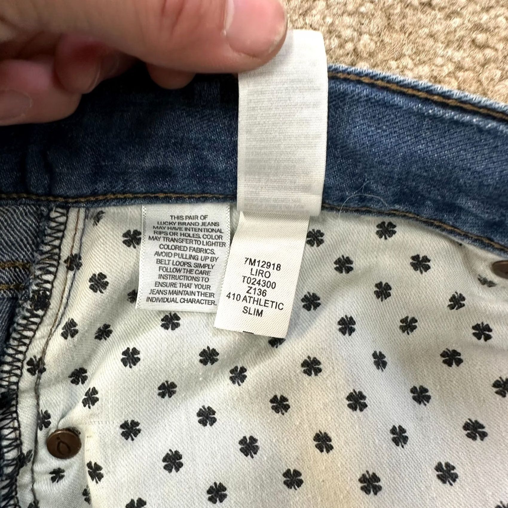 Lucky Brand Lucky Brand 410 Jeans Men Slim Straight 36x32 Blue Denim Medium Wash Cotton Blend 5-Pocket Belt Loops Smart Size US 36 / EU 52 - 5 Thumbnail