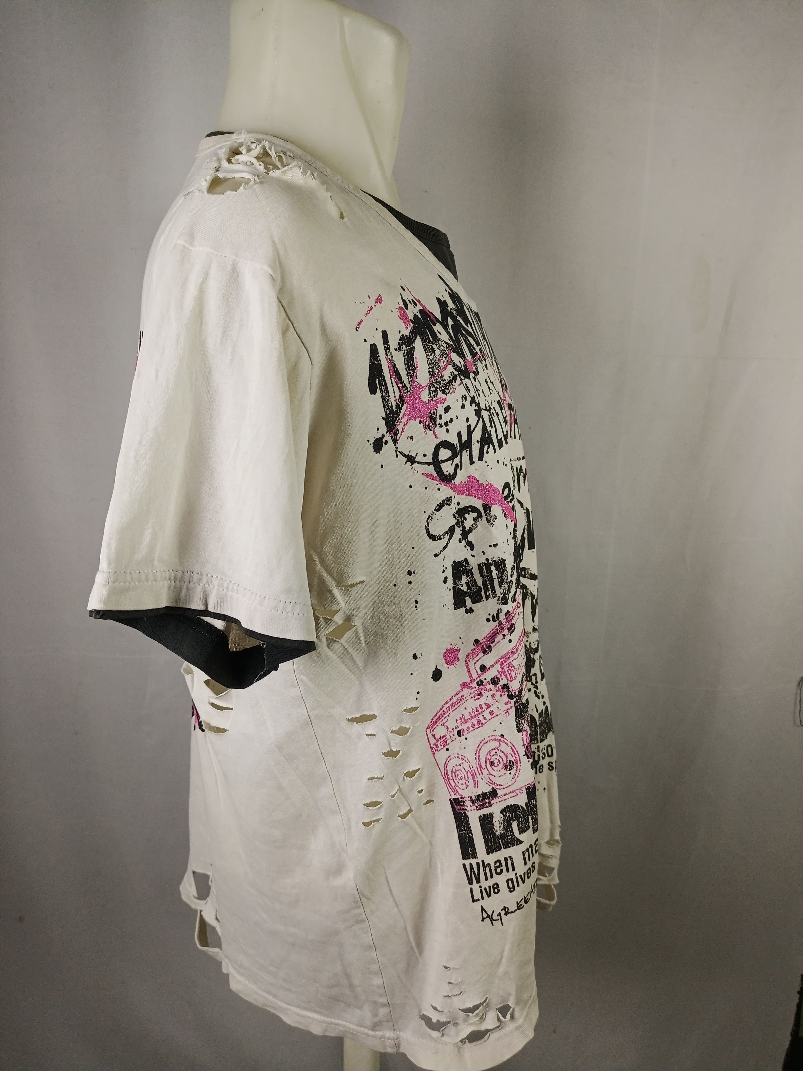 If Six Was Nine × Japanese Brand × Vintage Time Step POEM Print Distressed Tshirt Double Layer Size US XL / EU 56 / 4 - 13 Thumbnail