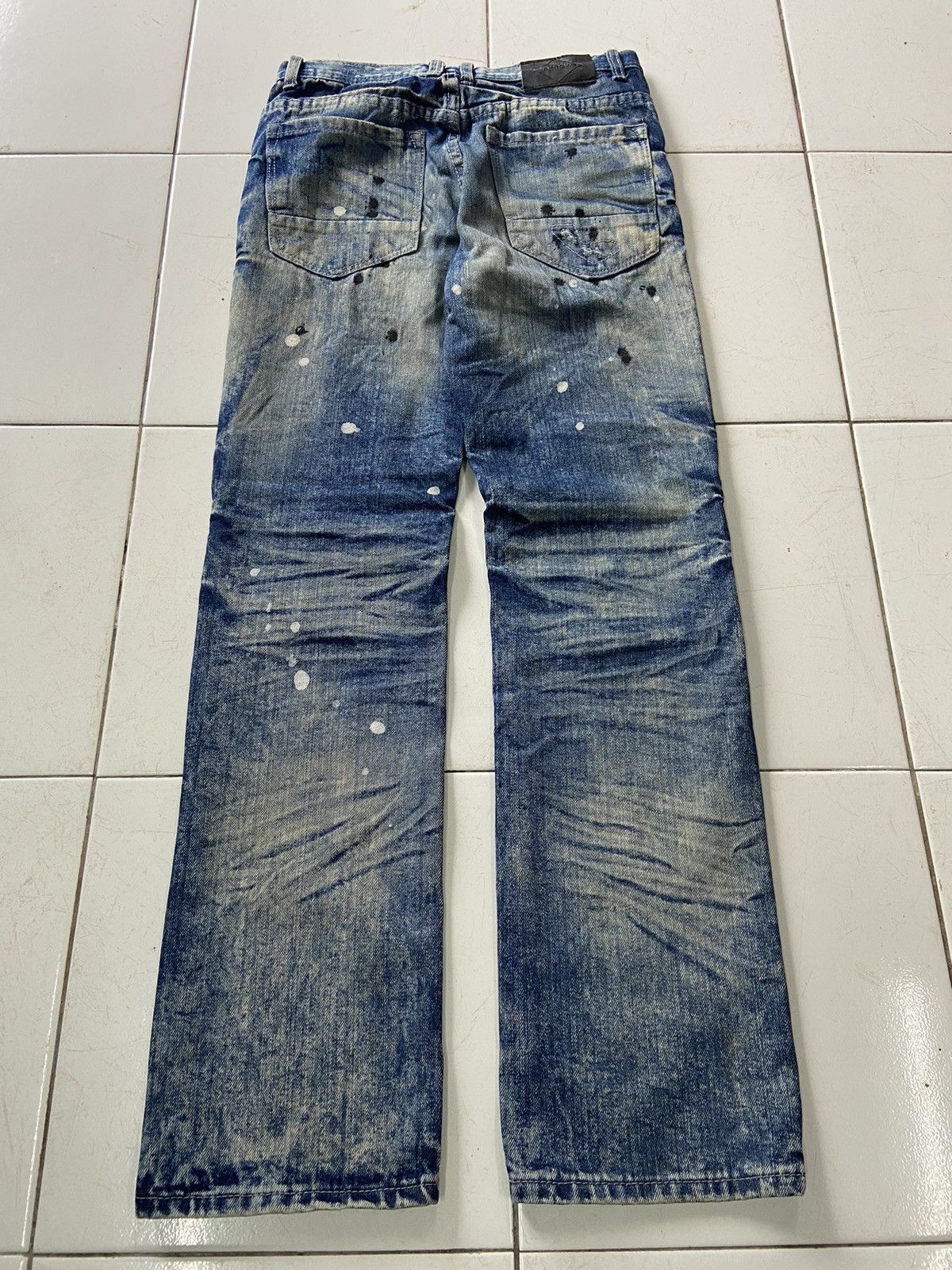 If Six Was Nine ROAD NARROWS DISTRESSED PAINTED STYLE DENIM JEANS Size US 28 / EU 44 - 2 Thumbnail