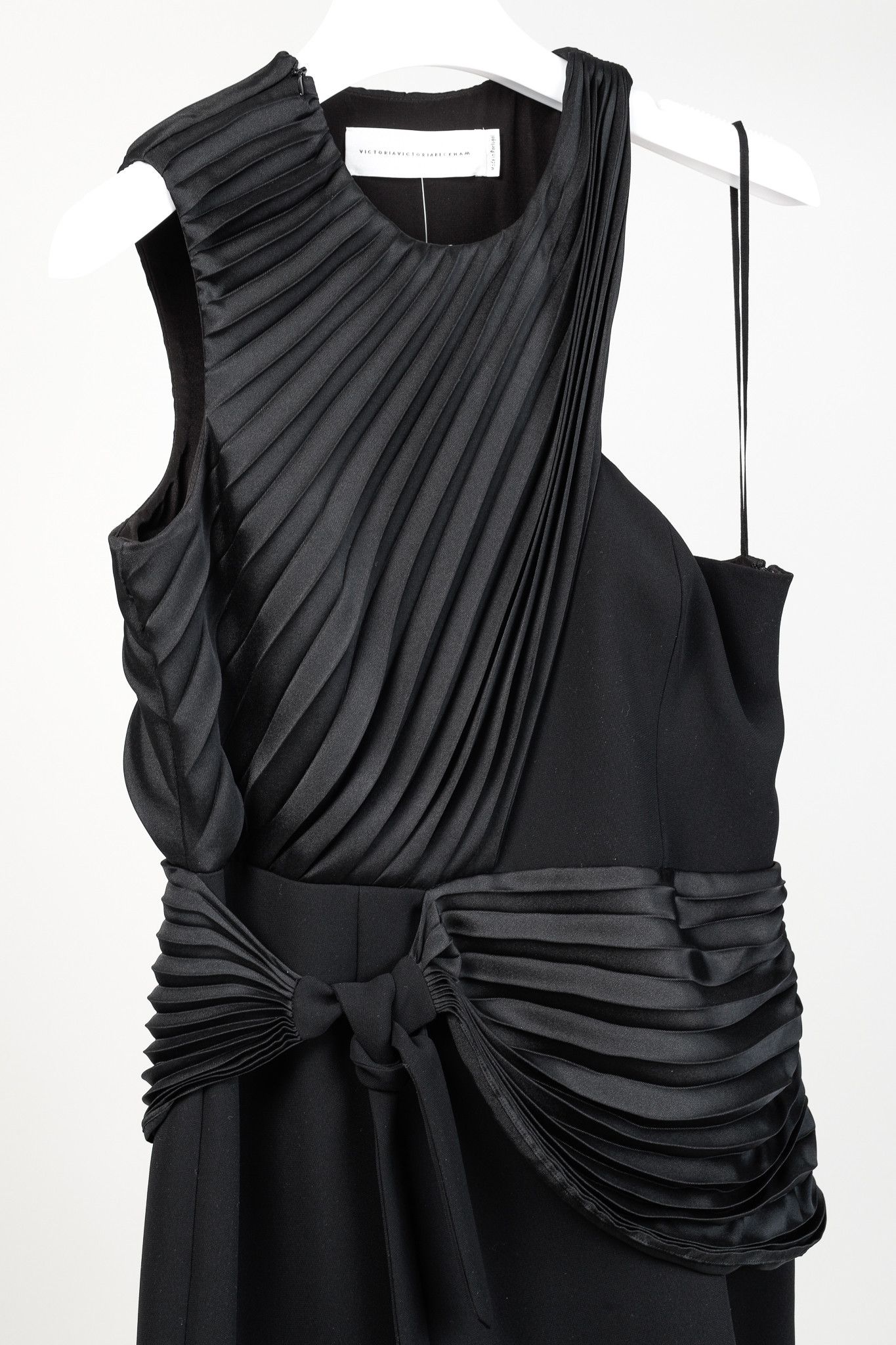 Victoria Beckham Victoria Victoria Beckham PS/19 Black Pleated Mini Dress Size L / US 10 / IT 46 - 3 Thumbnail