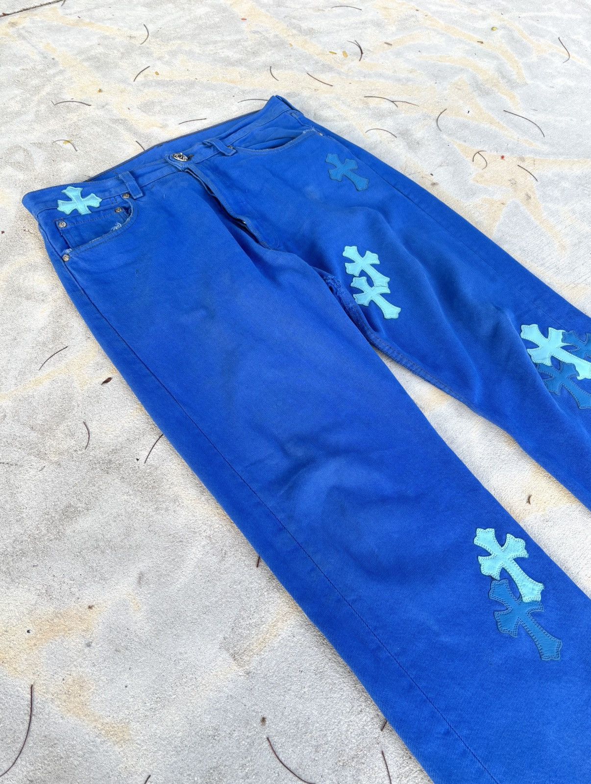 Chrome Hearts Chrome Hearts Blue London Exclusive Jeans Size US 33 - 2 Thumbnail