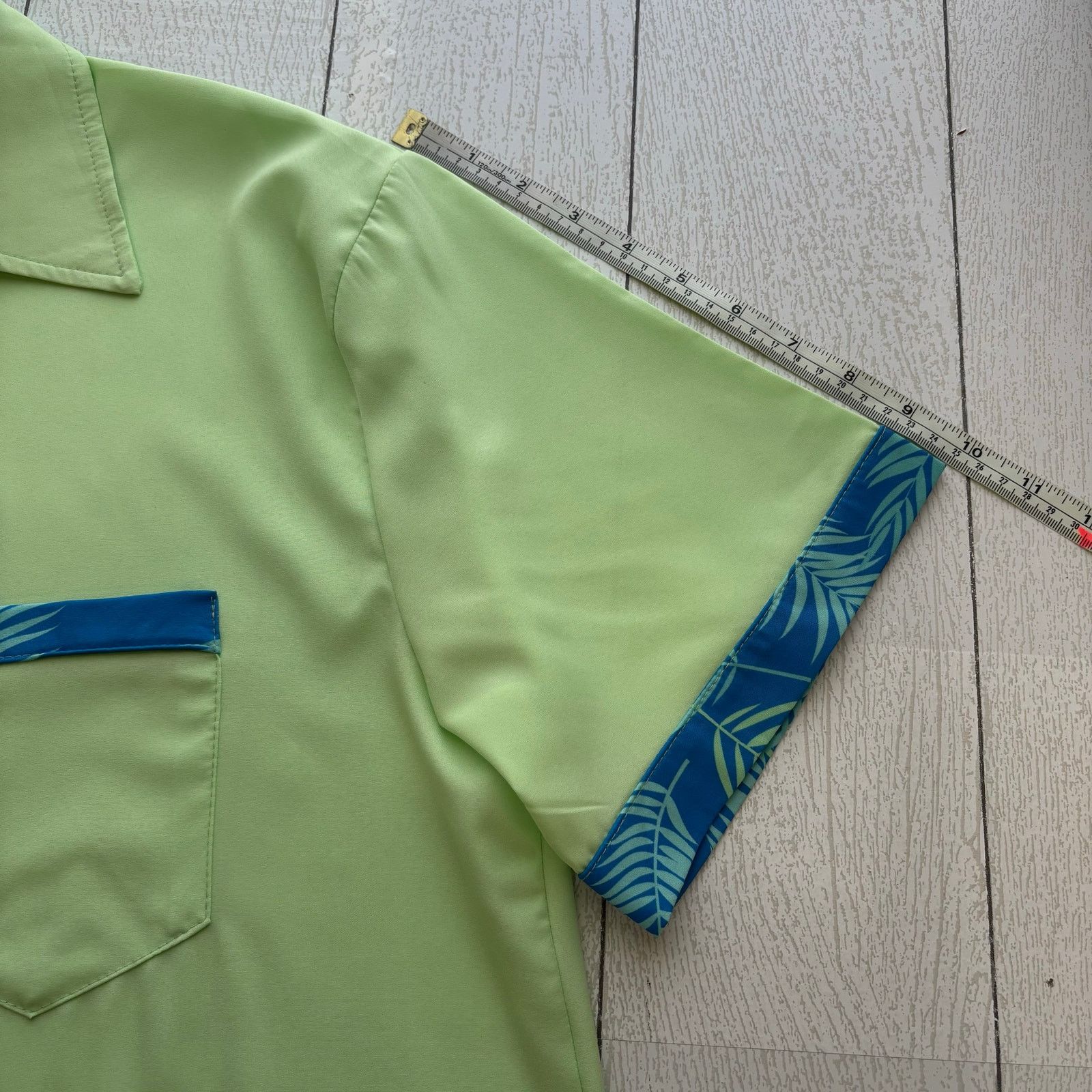 Other Men’s XL Lime Green & Blue Tropical Polyester Shirt Size US XL / EU 56 / 4 - 6 Thumbnail