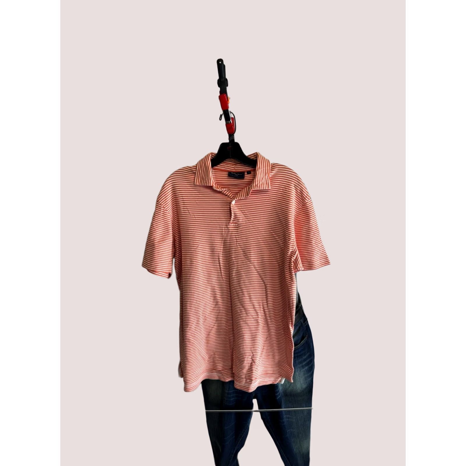 Mango Bobby Jones Mango Stripe POLO SHIRT Medium M Mens Size US M / EU 48-50 / 2 - 1 Thumbnail