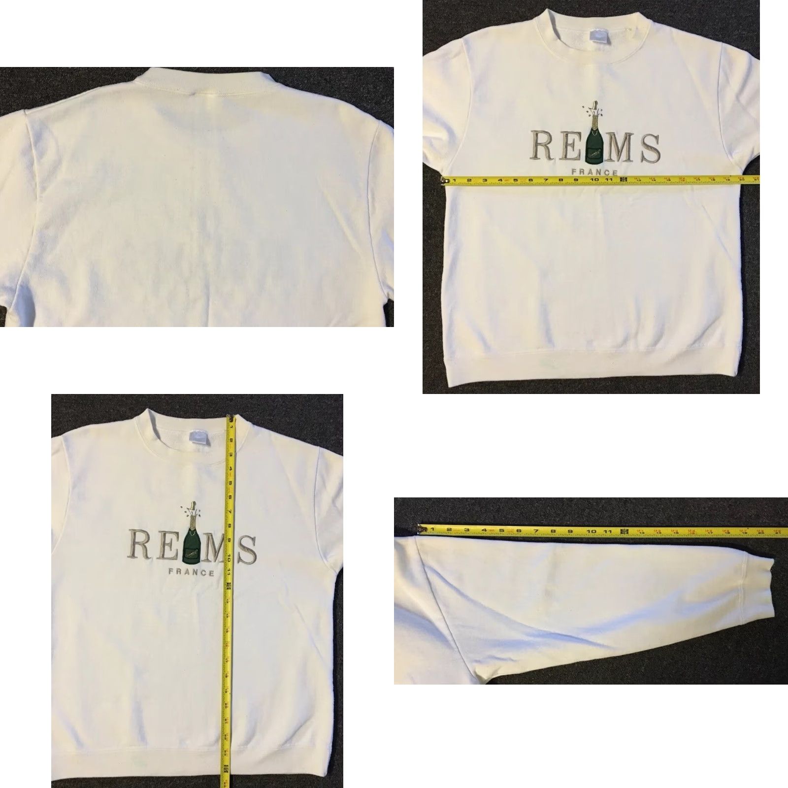 Vintage VINTAGE Reims France Faded 90s Sweatshirt Hoodie XS White Paris Champagne Beer Bar Grunge 80s Men Crew Neck Pullover Size US XS / EU 42 / 0 - 9 Thumbnail