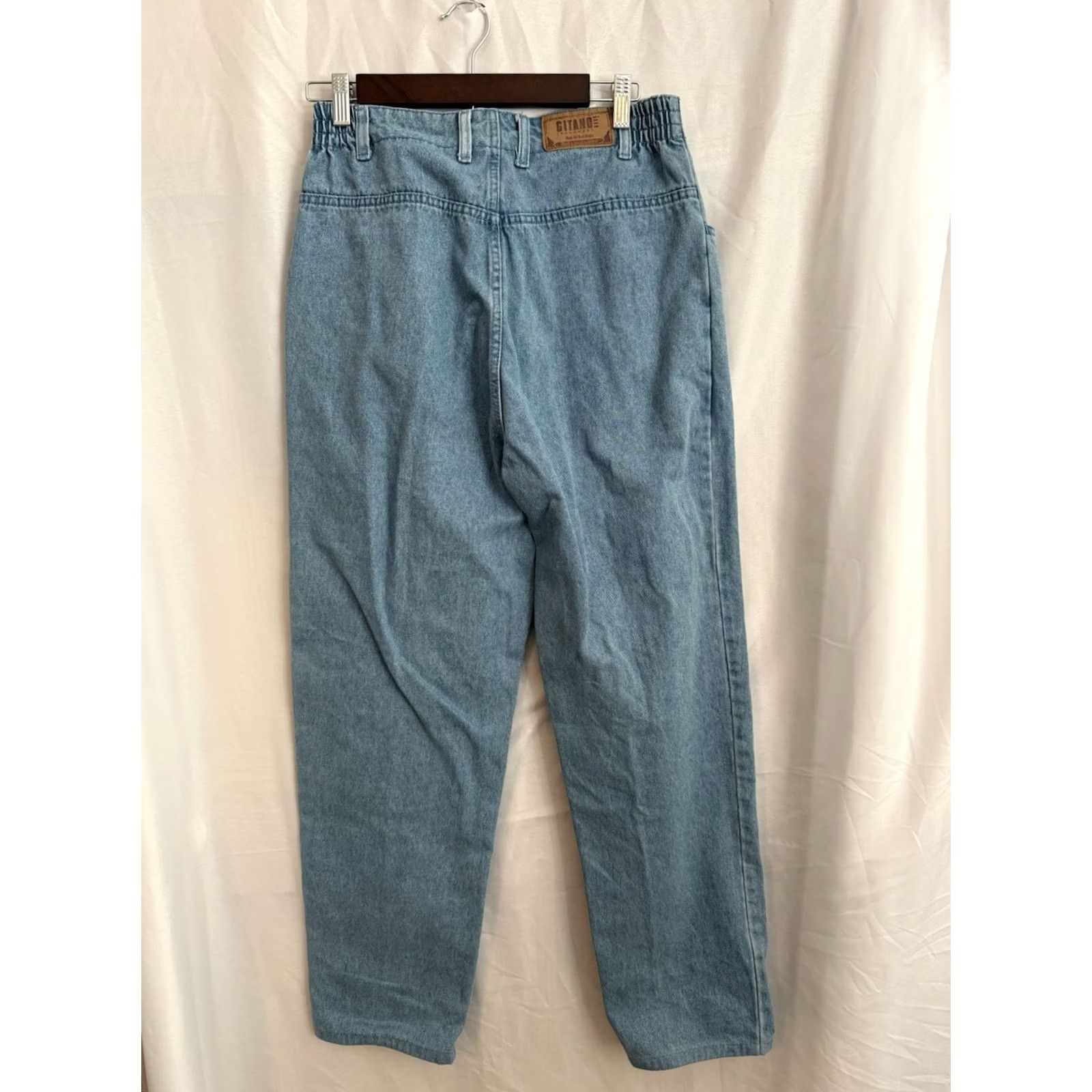 Vintage Gitano Vintage Women’s Jeans Size 12 High Rise 80s Denim Relaxed Fit Mom 5-Pocket Blue N/A? Size 34" / US 12 / IT 48 - 3 Thumbnail