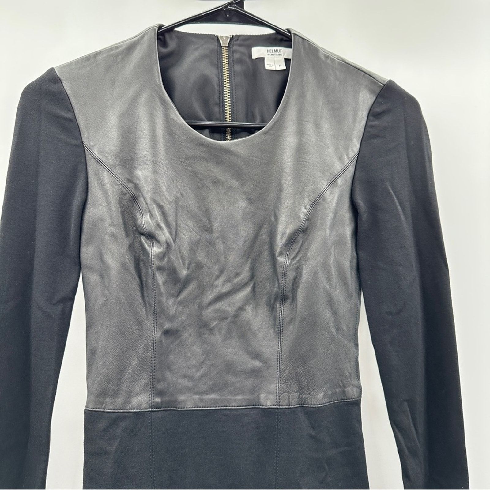 Helmut Lang Helmut Lang Hammer Ponte Jersey Leather Mini Dress Size XS Size XS / US 0-2 / IT 36-38 - 4 Thumbnail