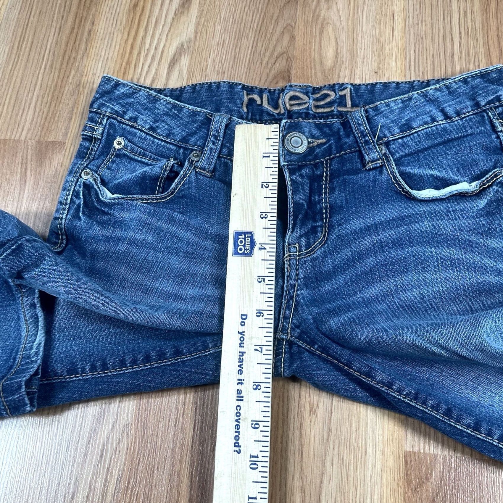 Vintage Rue 21 Jeans Womens Regular Blue Skinny Stretch Low Rise Denim Cotton Blend Size 25" / US 0 / IT 36 - 7 Thumbnail